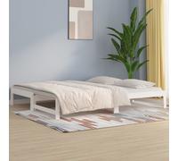 vidaXL Dormeuse Estraibile Bianca 2x(80x200) cm Legno Massello di Pino