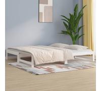 vidaXL Dormeuse Estraibile Bianca 2x(90x190) cm Legno Massello di Pino