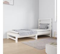vidaXL Dormeuse Estraibile Bianca 2x(90x190) cm Legno Massello di Pino
