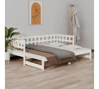 vidaXL Dormeuse Estraibile Bianca 2x(90x190) cm Legno Massello di Pino