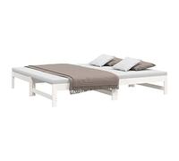 AX Dormeuse Divano Letto Estraibile 195.5x179x30cm Bianco Doghe Telaio + 823415