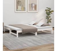 AX Dormeuse Divano Letto Estraibile 195.5x179x30cm Bianco Doghe Telaio + 823415
