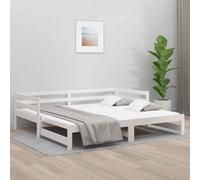 vidaXL Dormeuse Estraibile Bianca 2x(90x190) cm Legno Massello di Pino