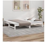 Dormeuse estraibile bianca 2x(90x200) cm legno massello di pino