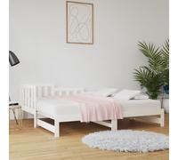 vidaXL Dormeuse Estraibile Bianca 2x(90x200) cm Legno Massello di Pino