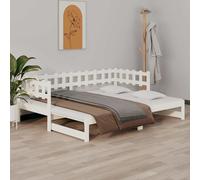 vidaXL Dormeuse Estraibile Bianca 2x(90x200) cm Legno Massello di Pino