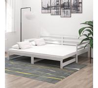 vidaXL Dormeuse Estraibile Bianca in Massello di Pino 2x(90x200) cm