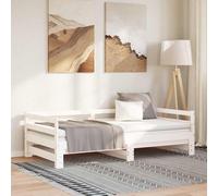 vidaXL Dormeuse Estraibile Bianca in Massello di Pino 90x200 cm