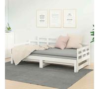 VIDAXL - Dormeuse Estraibile Bianca Legno Massello Di Pino 2x (80x200) Cm - SPEDIZIONE GRATUITA