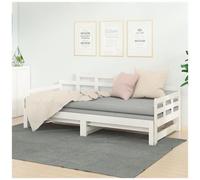 VIDAXL - Dormeuse Estraibile Bianca Legno Massello Di Pino 2x (90x190) Cm - SPEDIZIONE GRATUITA