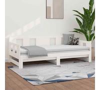 VIDAXL - Dormeuse Estraibile Bianca Legno Massello Di Pino 2x (90x190) Cm