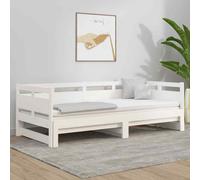 vidaXL Dormeuse Estraibile Bianca Legno Massello di Pino 2x(90x200) cm