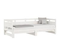 vidaXL Dormeuse Estraibile Bianca Legno Massello di Pino 2X(90x200) cm