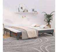 vidaXL Dormeuse Estraibile Grigia 2x(100x200)cm Legno Massello di Pino