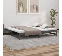 vidaXL Dormeuse Estraibile Grigia 2x(100x200)cm Legno Massello di Pino
