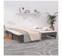 vidaXL Dormeuse Estraibile Grigia 2x(90x190) cm Legno Massello di Pino