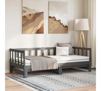 VIDAXL - Dormeuse Estraibile Grigia 2x (90x190) Cm Legno Massello Di Pino - SPEDIZIONE GRATUITA