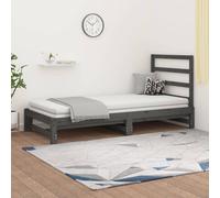 vidaXL Dormeuse Estraibile Grigia 2x(90x200) cm Legno Massello di Pino