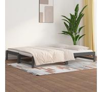 VIDAXL - Dormeuse Estraibile Grigia 2x (90x200) Cm Legno Massello Di Pino - SPEDIZIONE GRATUITA