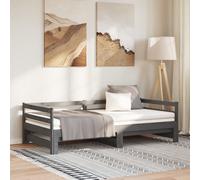vidaXL Dormeuse Estraibile Grigia in Massello di Pino 2x(90x200) cm