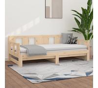 vidaXL Dormeuse Estraibile in Legno Massello di Pino 2x(80x200) cm