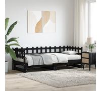 vidaXL Dormeuse Estraibile Nera 2x(80x200) cm Legno Massello di Pino