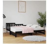 Dormeuse estraibile nera 2x(80x200) cm legno massello di pino