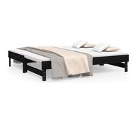 VIDAXL - Dormeuse Estraibile Nera 2x (90x190) Cm Legno Massello Di Pino