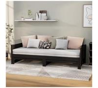 VIDAXL - Dormeuse Estraibile Nera In Legno Massello Di Pino 2x (80x200) cm