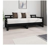 VIDAXL - Dormeuse Estraibile Nera In Legno Massello Di Pino 2x (80x200) cm