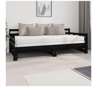 AX Dormeuse Divano Letto Estraibile 203.5x185x69.5cm Nero Telaio Camera + 820376