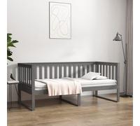 vidaXL Dormeuse Grigia 90x190 cm in Legno Massello di Pino