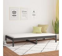 vidaXL Dormeuse Grigia 90x190 cm Single in Legno Massello di Pino