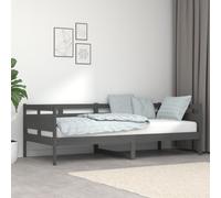 vidaXL Dormeuse Grigia in Legno Massello di Pino 90x200 cm