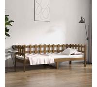vidaXL Dormeuse Marrone Miele 80x200 cm in Legno Massello di Pino