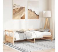vidaXL Dormeuse Naturale 90x200 cm in Legno Massello di Pino, Divano, Letto per Gli Ospiti, Struttura Divano Letto, Letto, Letto Occasionale