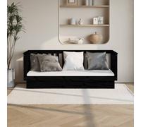 vidaXL Dormeuse Nera 75x190 cm in Legno Massello di Pino