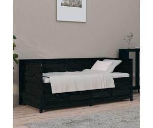 vidaXL Dormeuse Nera 75x190 cm in Legno Massello di Pino