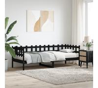 vidaXL Dormeuse Nera 80x200 cm in Legno Massello di Pino