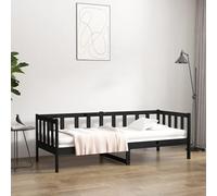 vidaXL Dormeuse Nera 80x200 cm in Legno Massello di Pino