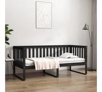 vidaXL Dormeuse Nera 90x190 cm in Legno Massello di Pino