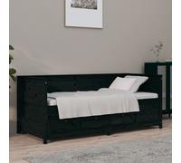 vidaXL Dormeuse Nera 90x190 cm in Legno Massello di Pino