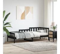 vidaXL Dormeuse Nera 90x190 cm in Legno Massello di Pino