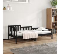 vidaXL Dormeuse Nera 90x200 cm in Legno Massello di Pino