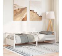vidaXL Dormeuse Bianca 80x200 cm in Legno Massello di Pino, Divano, Letto per Gli Ospiti, Struttura Divano Letto, Letto, Letto Occasionale