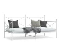 vidaXL Dormeuse Senza Materasso Bianco 100x200 cm in Acciaio, Divano Letto con cassetti, Divano Letto, Divano Letto da Soggiorno