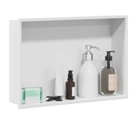 vidaXL Nicchia per Doccia Bianco 45 x 30 x 9.5 cm Acciaio Inossidabile, Mobile Bagno Moderno, nicchia Doccia Rettangolare, Accessorio Resistente all'Acqua per Un Design Pratico e Contemporaneo