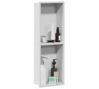 vidaXL Nicchia per doccia Bianco 60 x 20 x 9,5 cm Acciaio inossidabile, Organizzazione doccia, mensola moderna, resistente all'acqua, design rettangolare, per il bagno