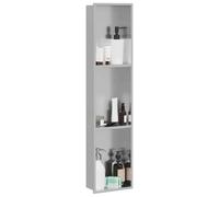 vidaXL Nicchia per doccia Argento 90 x 20 x 9,5 cm, Organizzazione doccia, mensola moderna, resistente all'acqua, design rettangolare, per il bagno
