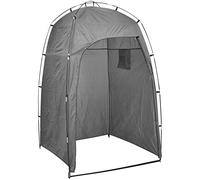 vidaXL Tenda Pop Up da Campeggio Viaggio Spiaggia Cabina Armadio Doccia Privacy Robusta Impermeabile con Borsa in PU e Fibra di Vetro Grigia